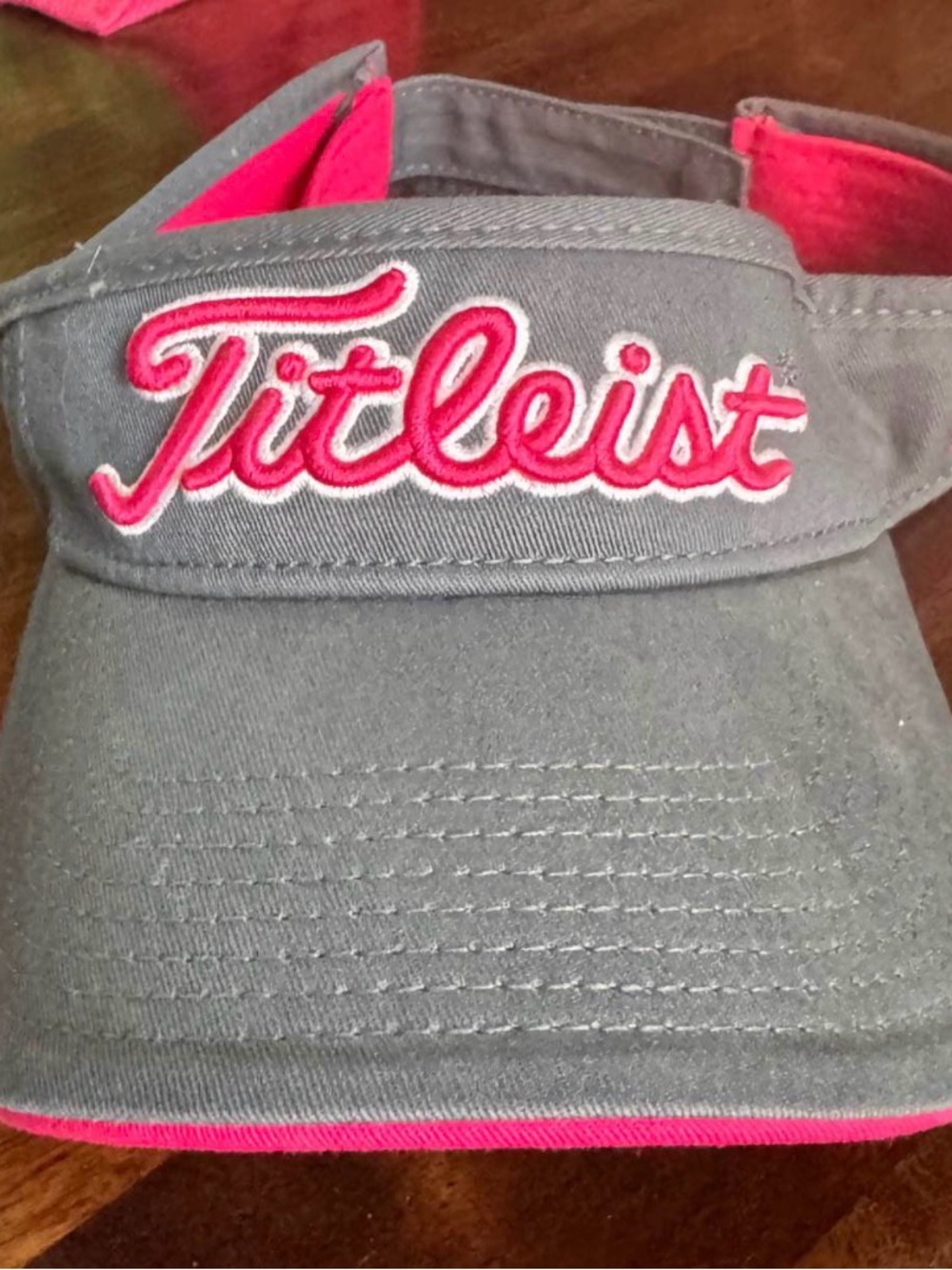 Titleist Gray Visor with Pink Logo Trim